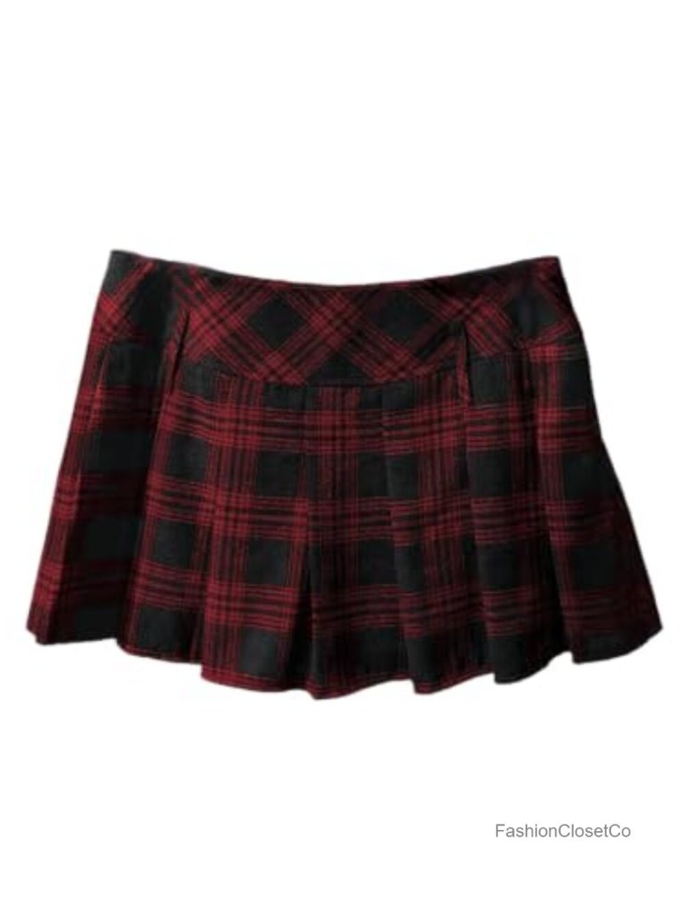 Plaid Mini Skirt Pleated Hem Uniform Skater Built-in Shorts Y2K